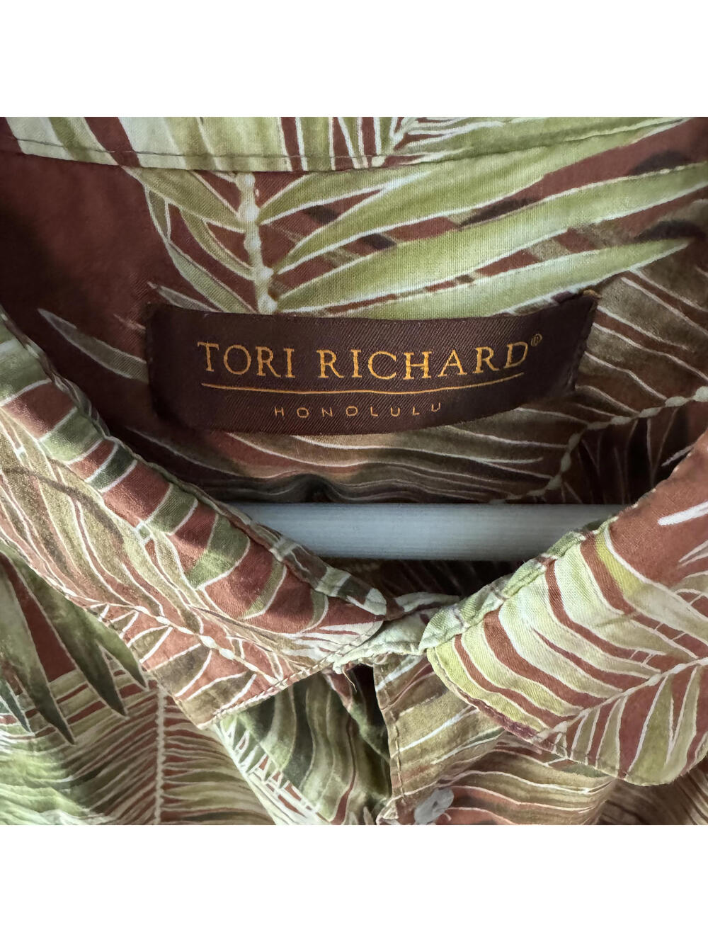 Tori Richard Honolulu Hawaiian Shirt XL Palm Leaf Aloha Cotton Made in USA - Picture 3 of 7